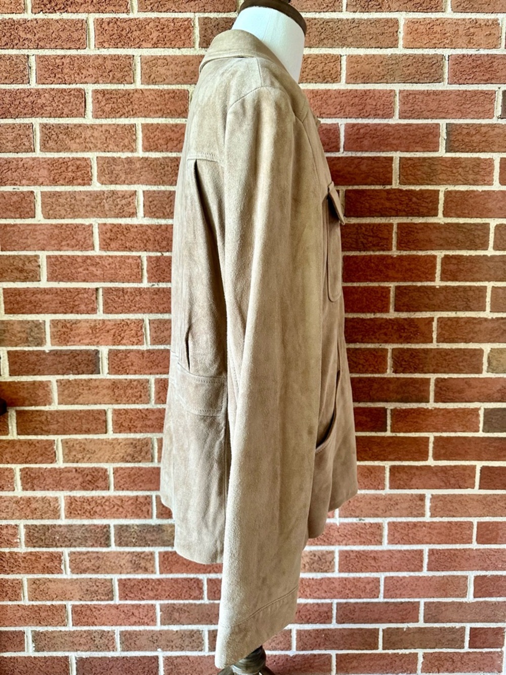 Cole Haan Beige Field Jacket Zip Closure Flap Pockets Heavyweight Men's L - Picture 7 of 11